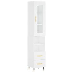 Vidaxl Skříň highboard bílá 34,5 x 34 x 180 cm kompozitní dřevo