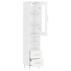 Greatstore Skříň highboard bílá s vysokým leskem 34,5x34x180 cm kompozit