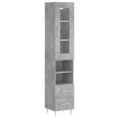 Vidaxl Skříň highboard betonově šedá 34,5x34x180 cm kompozitní dřevo