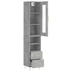 Greatstore Skříň highboard betonově šedá 34,5x34x180 cm kompozitní dřevo