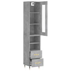 Greatstore Skříň highboard betonově šedá 34,5x34x180 cm kompozitní dřevo