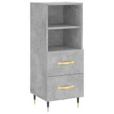 Greatstore Skříň highboard betonově šedá 34,5x34x180 cm kompozitní dřevo