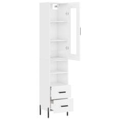 Greatstore Skříň highboard bílá s vysokým leskem 34,5x34x180 cm kompozit