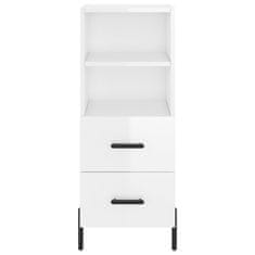 Greatstore Skříň highboard bílá s vysokým leskem 34,5x34x180 cm kompozit