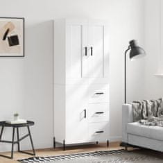 Greatstore Skříň highboard bílá 69,5 x 34 x 180 cm kompozitní dřevo