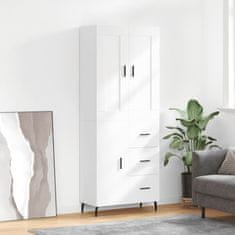 Greatstore Skříň highboard bílá 69,5 x 34 x 180 cm kompozitní dřevo