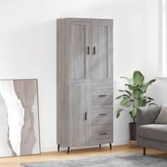 Greatstore Skříň highboard šedá sonoma 69,5 x 34 x 180 cm kompozitní dřevo