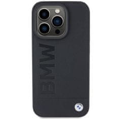 Bmw hard silikonové pouzdro iPhone 15 PRO 6.1" black Leather Hot Stamp