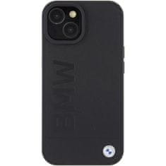 Bmw hard silikonové pouzdro iPhone 15 PLUS 6.7" black Leather Hot Stamp