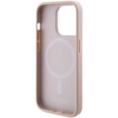 Guess hard silikonové pouzdro iPhone 15 PRO 6.1" pink Saffiano MagSafe