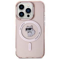 Karl Lagerfeld hard silikonové pouzdro iPhone 15 PRO 6.1" pink IML Choupette MagSafe
