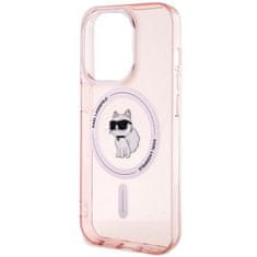 Karl Lagerfeld hard silikonové pouzdro iPhone 15 PRO 6.1" pink IML Choupette MagSafe