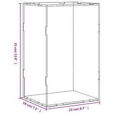 Vidaxl Vitrína průhledná 22 x 18 x 35 cm akryl