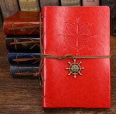 Korbi Střední diář, cestovní zápisník, červený diář, A6