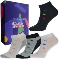 WiTSocks Veselé Ponožky Dárkový set - Ponožky Tlapky, 39-42
