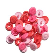 PRYM Plastové patentky "Color Snaps Mini", našitý vzhled, Prym Love, 9 mm, 36 ks, v odstínech světle růžové