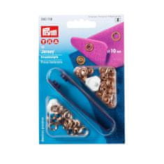 PRYM Stiskací knoflíky + narážeč Jersey, 10 mm, 10 ks, měděné