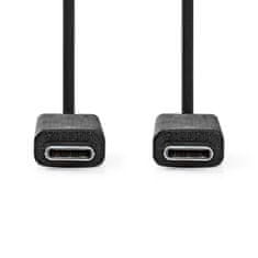 Nedis propojovací kabel USB 3.2 (Gen.2x2) zástrčka USB C - zástrčka USB C, 100W, 8K@30Hz, 20 Gb/s, 1 m (CCGL64750BK10)