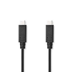 Nedis propojovací kabel USB 3.2 (Gen.2x2) zástrčka USB C - zástrčka USB C, 100W, 8K@30Hz, 20 Gb/s, 1 m (CCGL64750BK10)