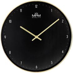 MPM QUALITY Pozlacené nástěnné hodiny MPM Goldie, zlatá