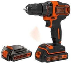 Makita BLACK + DECKER Šroubovák 18V BDCDD186KB 40Nm 2x1,5