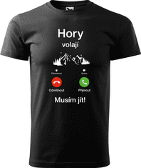 Hobbytriko Pánské tričko na hory - Hory volají, musím jít (telefon) Barva: Military (69), Velikost: 3XL