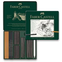 Faber-Castell Uhel Pitt Monochrome Charcoal plechová krabička, 24 ks