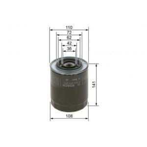 Bosch Olejový filtr Renault MASTER I Krabice (T__) - 28, 352,5TD, 2.4D