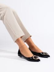 Amiatex Trendy baleríny černé dámské bez podpatku + Ponožky Gatta Calzino Strech, černé, 37