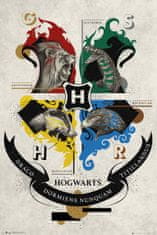 CurePink Plakát Harry Potter: Animal Crest (61 x 91,5 cm)