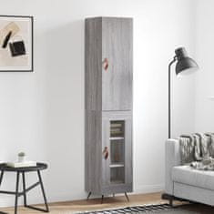 Greatstore Skříň highboard šedá sonoma 34,5 x 34 x 180 cm kompozitní dřevo