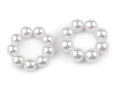 Kraftika 1ks (1,4cm) bílá perlová gumička / ozdoba drdolů