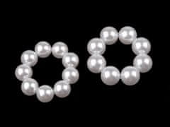 Kraftika 1ks (1,4cm) bílá perlová gumička / ozdoba drdolů