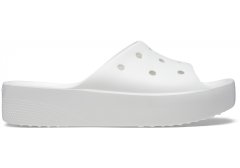 Crocs Classic Platform Slides pro ženy, 42-43 EU, W11, Pantofle, Sandály, White, Bílá, 208180-100