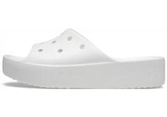 Crocs Classic Platform Slides pro ženy, 42-43 EU, W11, Pantofle, Sandály, White, Bílá, 208180-100