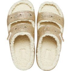 Crocs Classic Cozzzy Glitter Sandals Unisex, 38-39 EU, M6W8, Bačkory, Pantofle, Gold/Multi, Zlatá, 208124-93S