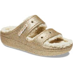 Crocs Classic Cozzzy Glitter Sandals Unisex, 38-39 EU, M6W8, Bačkory, Pantofle, Gold/Multi, Zlatá, 208124-93S