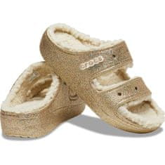 Crocs Classic Cozzzy Glitter Sandals Unisex, 38-39 EU, M6W8, Bačkory, Pantofle, Gold/Multi, Zlatá, 208124-93S