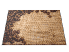 Glasdekor Skleněné prkénko zrna kávy na jutě - Prkénko: 40x30cm