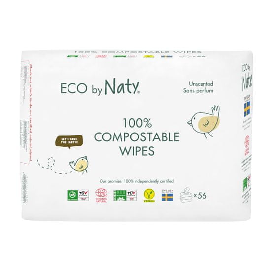 ECO by Naty ECO Vlhčené ubrousky bez vůně - pro citlivou pokožku (3x56 ks)