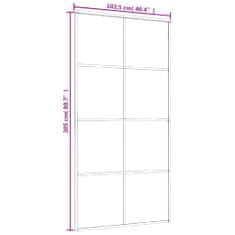 Vidaxl Posuvné dveře ESG sklo a hliník 102,5 x 205 cm bílé
