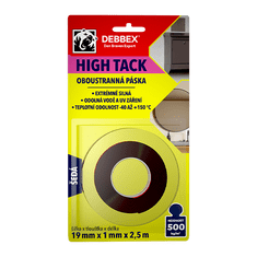 Den Braven Oboustranná páska HIGH TACK 19 mm × 1 mm, délka 2,5 m šedá