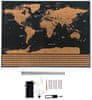 Velká Stírací mapa světa s vlajkami Deluxe 82 x 59 cm s příslušenstvím černá