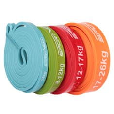 Sportvida Posilovací Odporova Fitness Guma - Sada 4 posilovacích odporových Fitness gum Power Band SET 0-26 KG