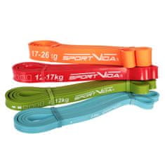 Sportvida Posilovací Odporova Fitness Guma - Sada 4 posilovacích odporových Fitness gum Power Band SET 0-26 KG