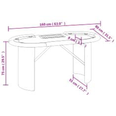 Vidaxl Pokerový stůl pro 10 hráčů držák na chipy modrý 160x80x75 cm