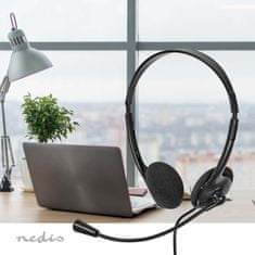 Nedis CHSTU110BK sluchátka s mikrofonem a ovládáním hlasitosti, USB-C, černá