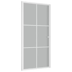 Vidaxl Interiérové dveře 102,5 x 201,5 cm bílé matné sklo a hliník