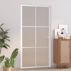 Vidaxl Interiérové dveře 102,5 x 201,5 cm bílé matné sklo a hliník