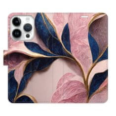 iSaprio Flipové pouzdro - Pink Leaves pro Apple iPhone 15 Pro